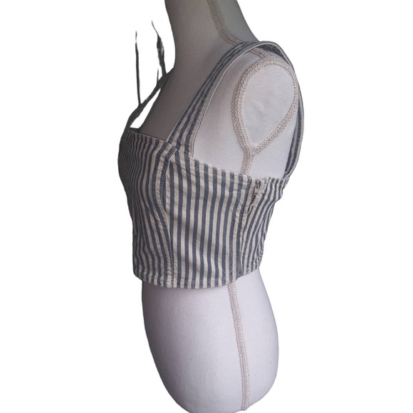 Zara Striped Denim crop top - size L - Picture 5 of 10